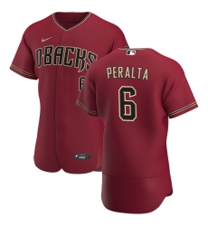 Men Arizona Diamondbacks 6 David Peralta Men Nike Crimson Flex Base Alternate Team MLB Jersey