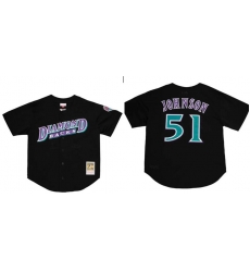 Men Diamond Backs 51 Johnson Black Jersey