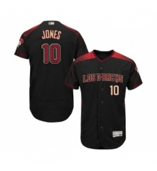 Mens Arizona Diamondbacks 10 Adam Jones Black Alternate Authentic Collection Flex Base Baseball Jersey