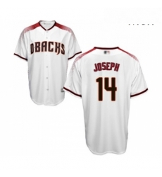 Mens Arizona Diamondbacks 14 Caleb Joseph Replica White Home Cool Base Baseball Jersey 