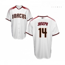 Mens Arizona Diamondbacks 14 Caleb Joseph Replica White Home Cool Base Baseball Jersey 