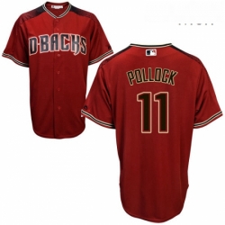 Mens Majestic Arizona Diamondbacks 11 A J Pollock Replica Red Alternate Cool Base MLB Jersey