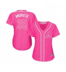 Womens Arizona Diamondbacks 35 Matt Andriese Replica Pink Fashion Baseball Jersey 