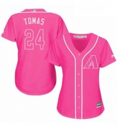 Womens Majestic Arizona Diamondbacks 24 Yasmany Tomas Replica Pink Fashion MLB Jersey