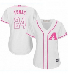 Womens Majestic Arizona Diamondbacks 24 Yasmany Tomas Replica White Fashion MLB Jersey