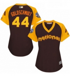 Womens Majestic Arizona Diamondbacks 44 Paul Goldschmidt Authentic Brown 2016 All Star National League BP Cool Base MLB Jersey