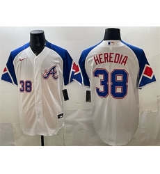 Men Atlanta Braves  38 Guillermo Heredia White 2023 City Connect Cool Base Stitched Baseball Jersey