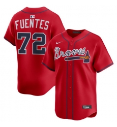 Men Atlanta Braves Nike Alternate Limited Jersey Red Fuentes Didier 72