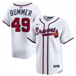 Men Atlanta Braves Nike Alternate Limited Jersey White Bummer Aaron 49