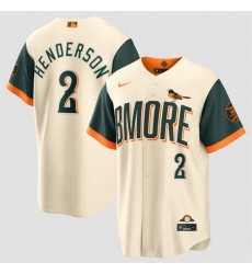 Men Baltimore Orioles  2 Gunnar Henderson Natural 2026 City Connect Stadium Stitched Baseball Jersey