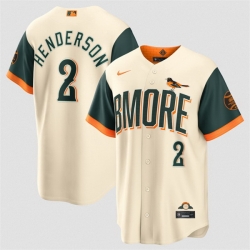Men Baltimore Orioles  2 Gunnar Henderson Natural 2026 City Connect Stadium Stitched Baseball Jersey