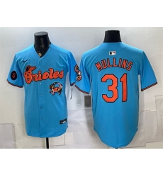 Men Baltimore Orioles  31 Cedric Mullins Blue With Patch Vapor Premier Limited Stitched Baseball Jersey