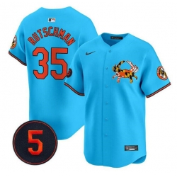 Men Baltimore Orioles 35 Adley Rutschman Blue With Patch Vapor Premier Limited Stitched Baseball Jersey