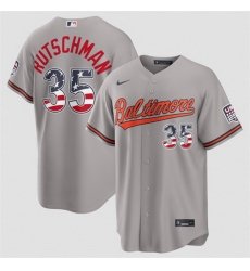 Men Baltimore Orioles  35 Adley Rutschman Grey USA 250 Fourth of July Home Stitched Baseball Jersey