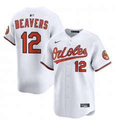 Men Baltimore Orioles Nike Home Limited Jersey White Beavers Dylan 12