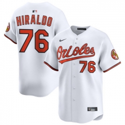 Men Baltimore Orioles Nike Home Limited Jersey White Hiraldo Yaramil 76