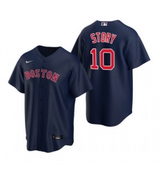 Men Boston Red Sox 10 Trevor Story Navy Cool Base Stitched Baseball jersey