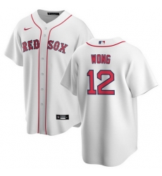 Men Boston Red Sox 12 Connor Wong White Cool Base Stitched Jersey