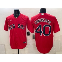 Men Boston Red Sox  40 Willson Contreras Red Cool Base Stitched Baseball Jersey