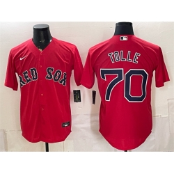 Men Boston Red Sox  70 Payton Tolle Red Cool Base Stitched Baseball Jersey
