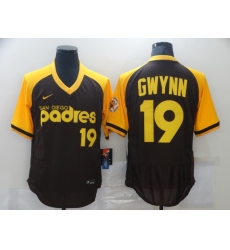 Men Nike Diego Padres Tony Gwynn 19 Brown Cool Base MLB Jersey