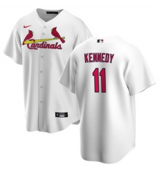 Men St  Louis Cardinals 11 Buddy Kennedy White Cool Base Stitched Jersey