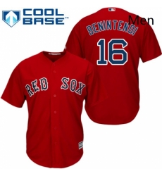 Mens Majestic Boston Red Sox 16 Andrew Benintendi Replica Red Alternate Home Cool Base MLB Jersey