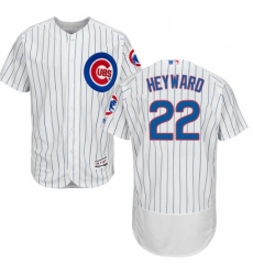 Mens Majestic Chicago Cubs 22 Jason Heyward White Home Flex Base Authentic Collection MLB Jersey