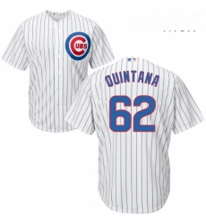 Mens Majestic Chicago Cubs 62 Jose Quintana Replica White Home Cool Base MLB Jersey 