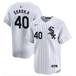 Men Chicago White Sox 40 Michael Soroka White Home Limited Stitched Baseball Jersey