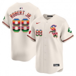 Men Chicago White Sox 88 Luis Robert Jr  Cream Mexico Vapor Premier Limited Stitched Baseball Jersey