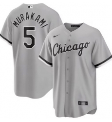 Men Chicago White Sox Nike #5 Gray Alternate Limited Jersey Murakami Munetaka