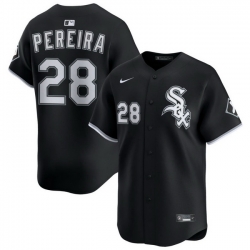 Men Chicago White Sox Nike Black Alternate Limited Jersey PEREIRA 28