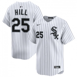 Men Chicago White Sox Nike Home Limited Jersey White Hill Derek 25