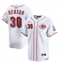 Men Cincinnati Reds Nike White Home Limited Custom Jersey Benson Will 30