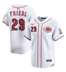 Men Cincinnati Reds Nike White Home Limited Custom Jersey Friedl TJ 29