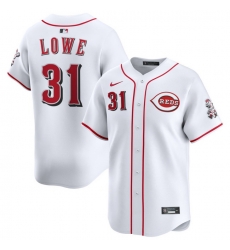 Men Cincinnati Reds Nike White Home Limited Custom Jersey Lowe Nathaniel 31