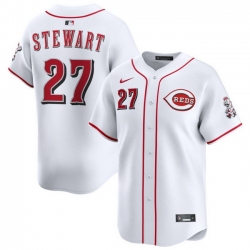 Men Cincinnati Reds Nike White Home Limited Custom Jersey Stewart Sal 27