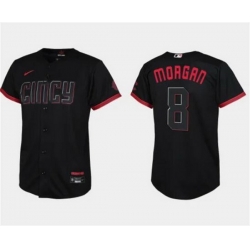 Youth Cincinnati Reds 8 Joe Morgan Black 2023 City Connect Stitched Baseball Jersey