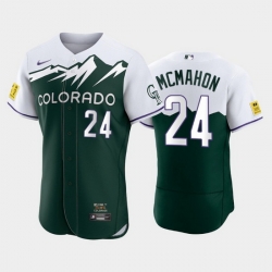 Men Colorado Rockies 24 Ryan McMahon 2022 Green City Connect Flex Base Stitched Jerseys