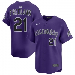 Men Colorado Rockies Nike Purple Alternate Limited Jersey Freeland Kyle 21
