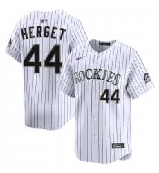 Men Colorado Rockies Nike White Alternate Limited Jersey Herget Jimmy 44