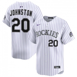 Men Colorado Rockies Nike White Alternate Limited Jersey Johnston Troy 20
