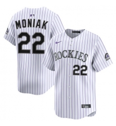 Men Colorado Rockies Nike White Alternate Limited Jersey Moniak Mickey 22