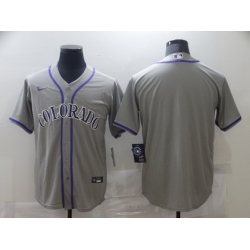 Men Nike Colorado Rockies grey Stitched MLB Blank Cool Base Jersey