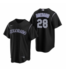 Mens Nike Colorado Rockies 28 Nolan Arenado Black Alternate Stitched Baseball Jerse