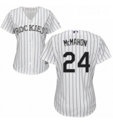 Womens Majestic Colorado Rockies 24 Ryan McMahon Replica White Home Cool Base MLB Jersey 