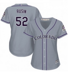 Womens Majestic Colorado Rockies 52 Chris Rusin Replica Grey Road Cool Base MLB Jersey 