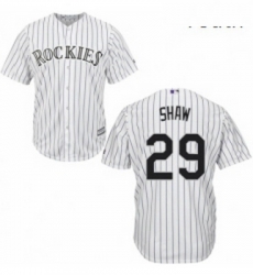 Youth Majestic Colorado Rockies 29 Bryan Shaw Replica White Home Cool Base MLB Jersey 