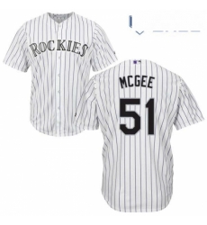 Youth Majestic Colorado Rockies 51 Jake McGee Replica White Home Cool Base MLB Jersey